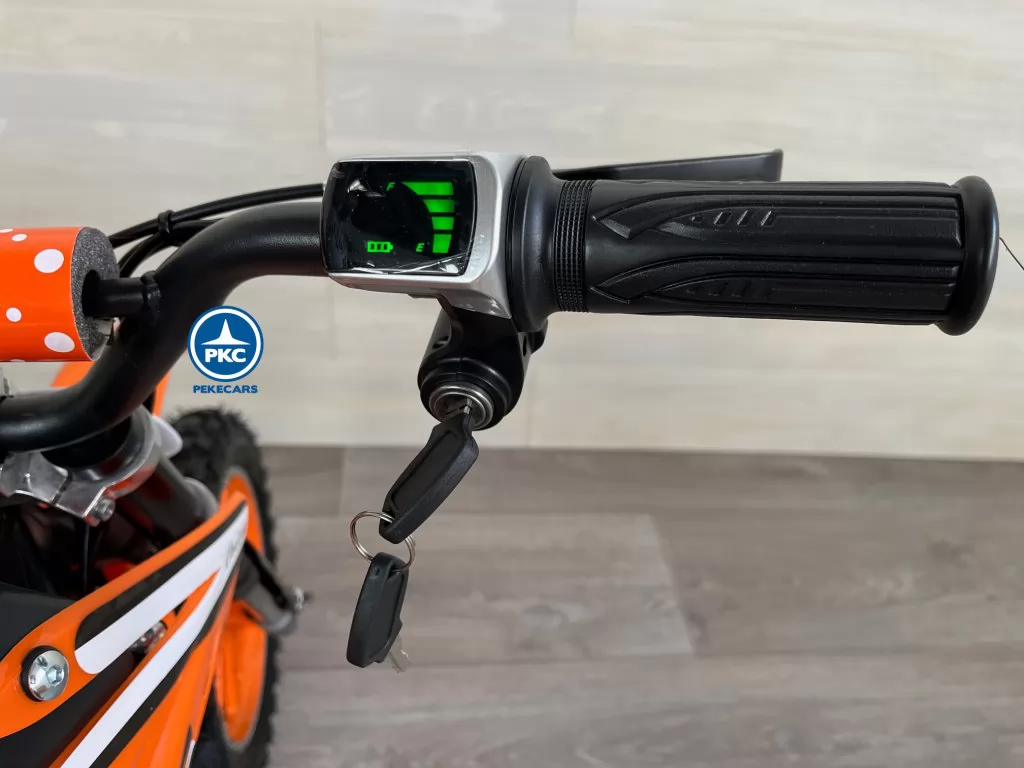 Moto electrica para niños Dirk 36V 800W Naranja manillar