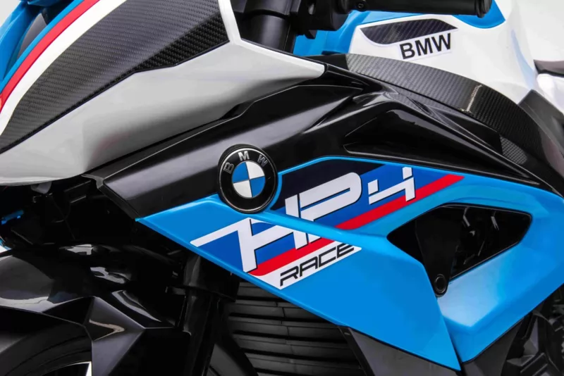 Moto eléctrica para niños BMW S1000RR AZUL logo