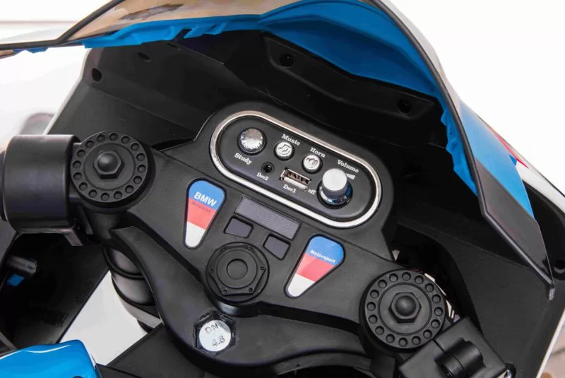 Moto eléctrica para niños BMW S1000RR AZUL display