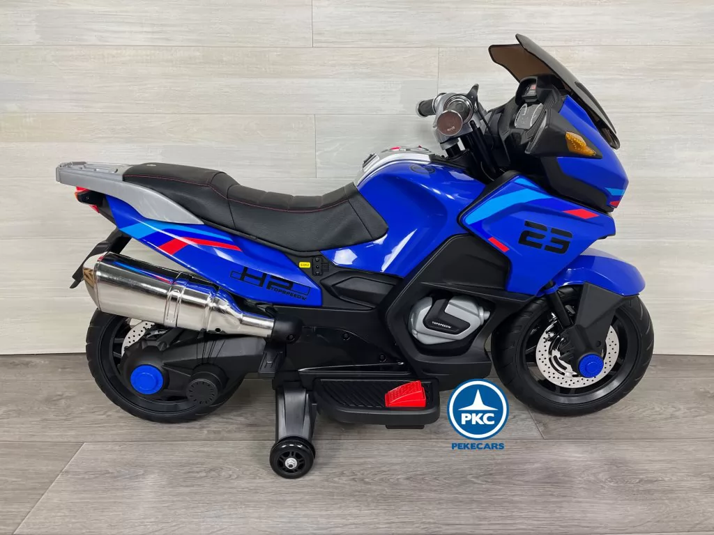 Moto eléctrica para niños BMW Style 12V Azul lateral