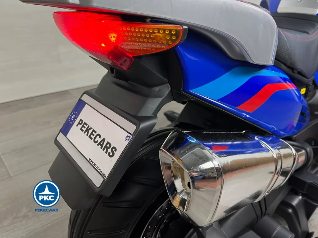 Moto eléctrica para niños BMW Style 12V Azul matricula