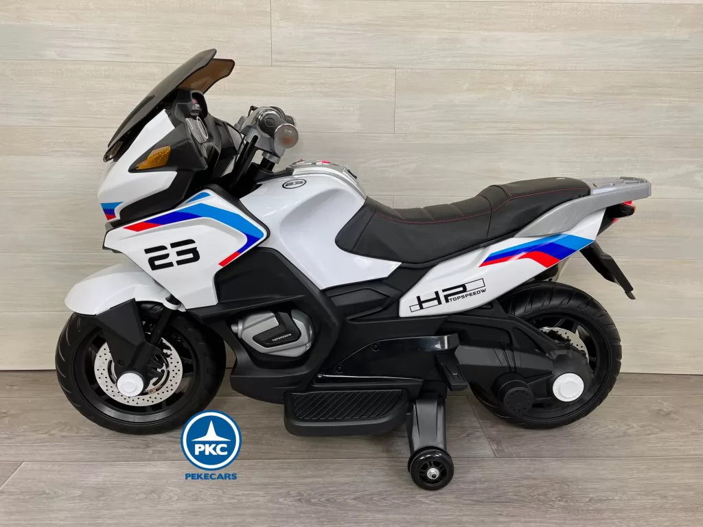 Moto eléctrica para niños BMW Style xmx609 Blanca vista lateral