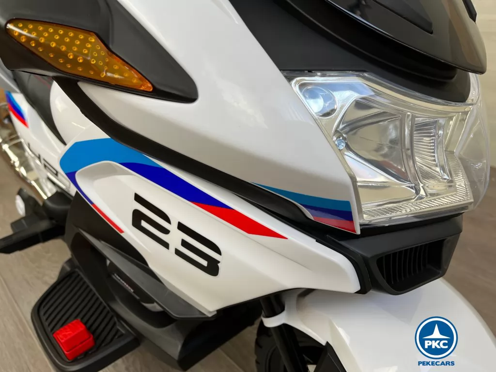 Moto eléctrica para niños BMW Style xmx609 Blanca faro led