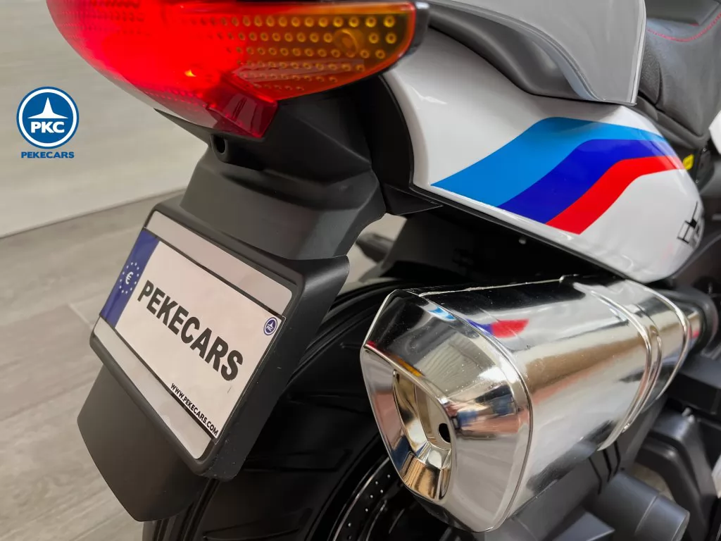 Moto eléctrica para niños BMW Style xmx609 Blanca matricula