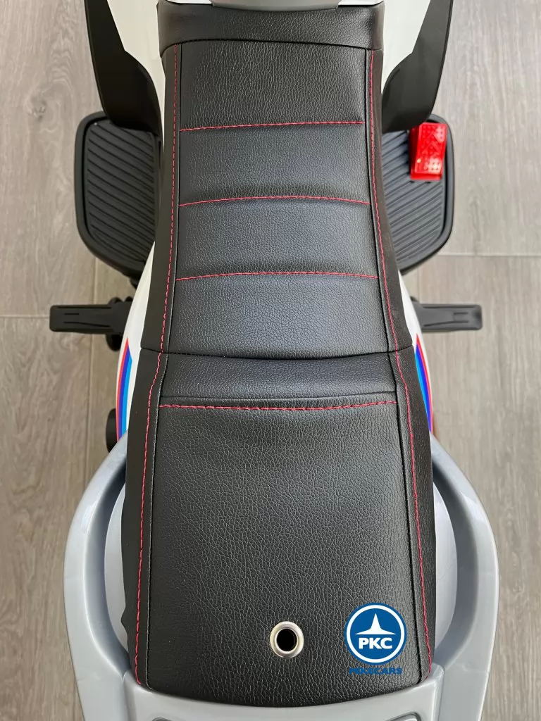 Moto eléctrica para niños BMW Style xmx609 Blanca asiento en polipiel