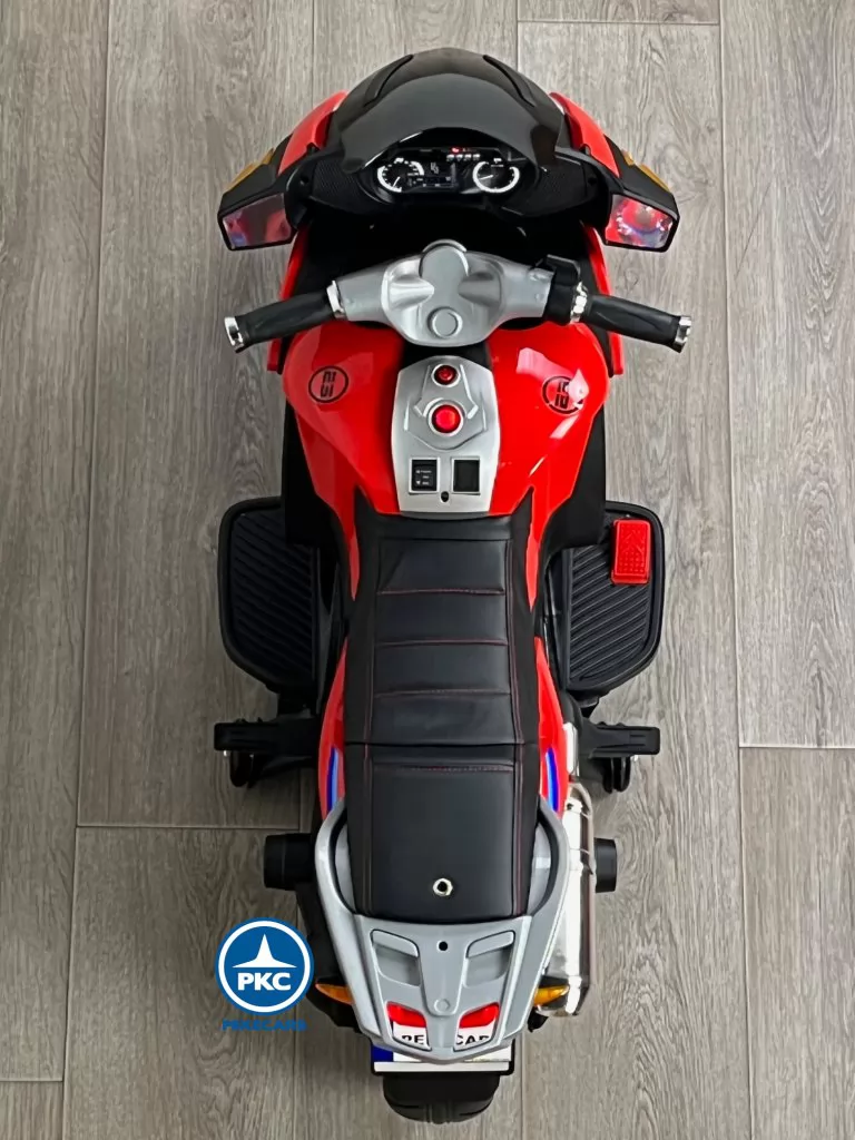 Moto eléctrica para niños BMW Style 12V R1200 roja desde arriba