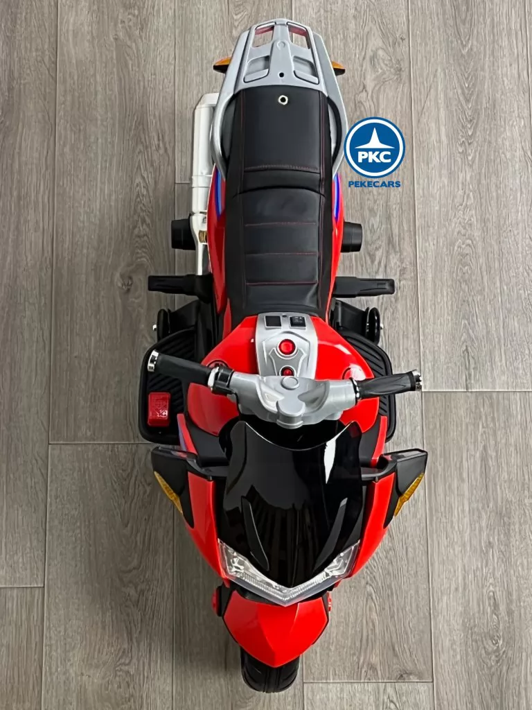Moto eléctrica para niños BMW Style 12V R1200 roja vista aerea