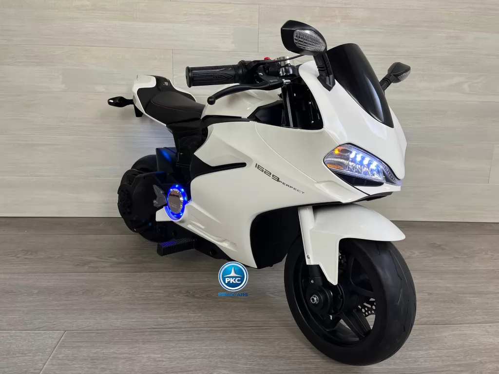 Moto de carreras estilo Ducati 24V Blanca