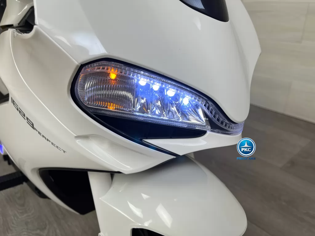 Moto de carreras estilo Ducati 24V Blanca luz forntal