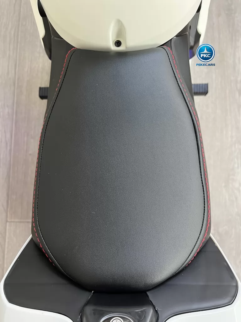 Moto de carreras estilo Ducati 24V Blanca asiento