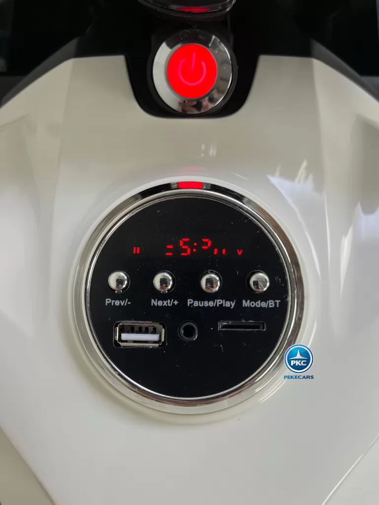 Moto de carreras estilo Ducati 24V Blanca display
