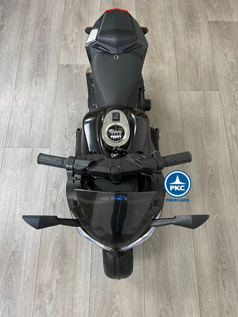 Moto de batería 12V negra special edition vista aerea