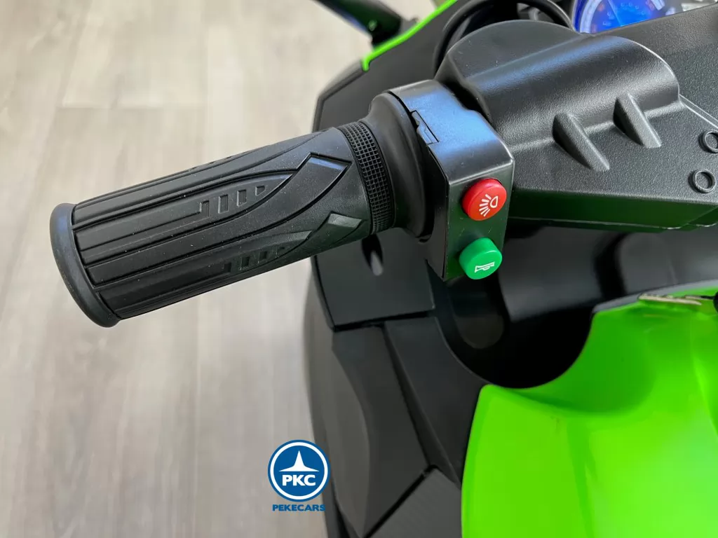 Moto de carreras verde special edition corriente