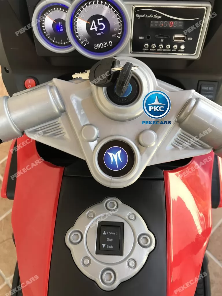 Moto electrica para niños BMW Style C 650 GT 12V Rojo con llave de arranque