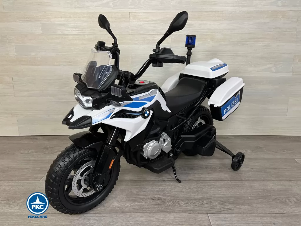 moto electrica para niños BMW F850 GS Policia 12V Blanca