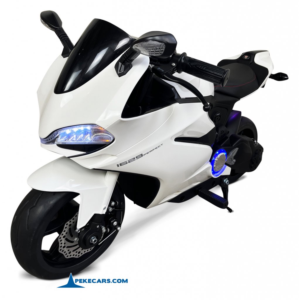 Moto de carreras estilo Ducati 24V Blanca