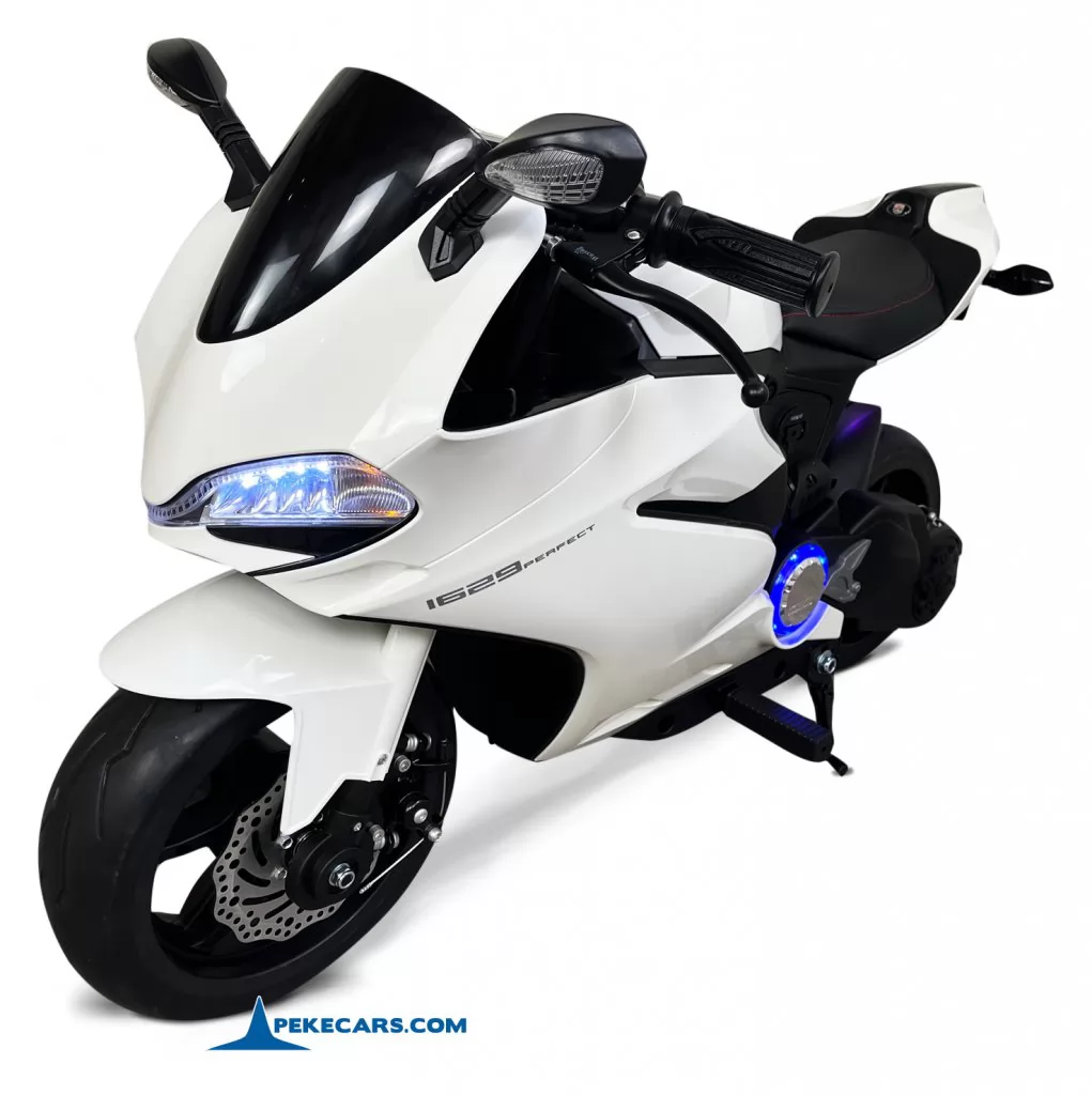 Moto de carreras estilo Ducati 24V Blanca