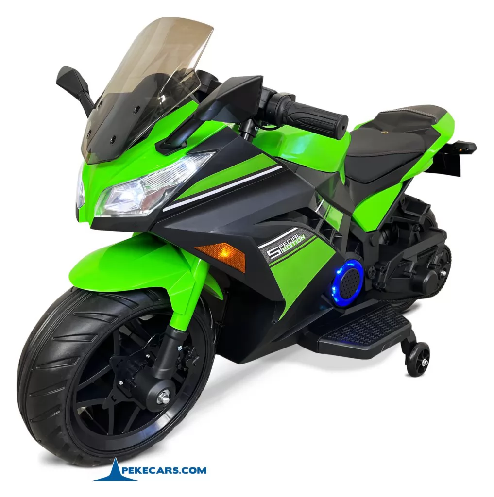 Moto de carreras verde special edition