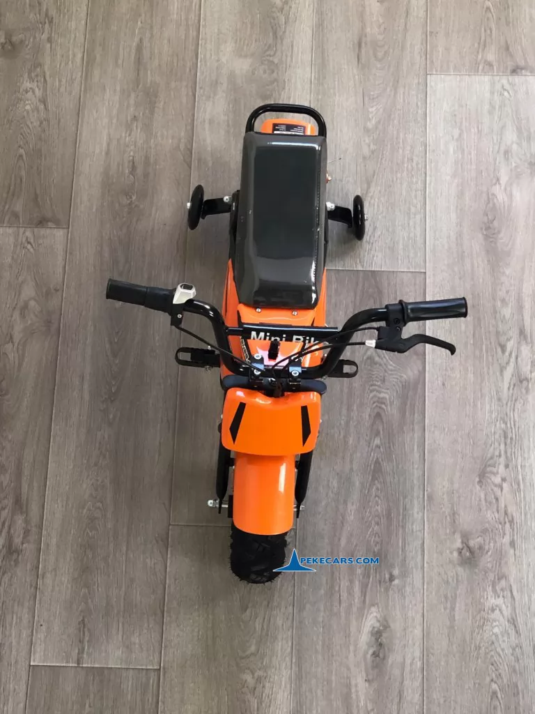 Moto eléctrica para niños Pekecars 24V 250W Naranja desde arriba
