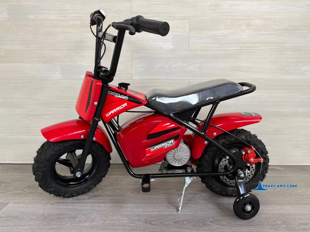 Moto eléctrica para niños Pekecars 24V 250W Roja lateral