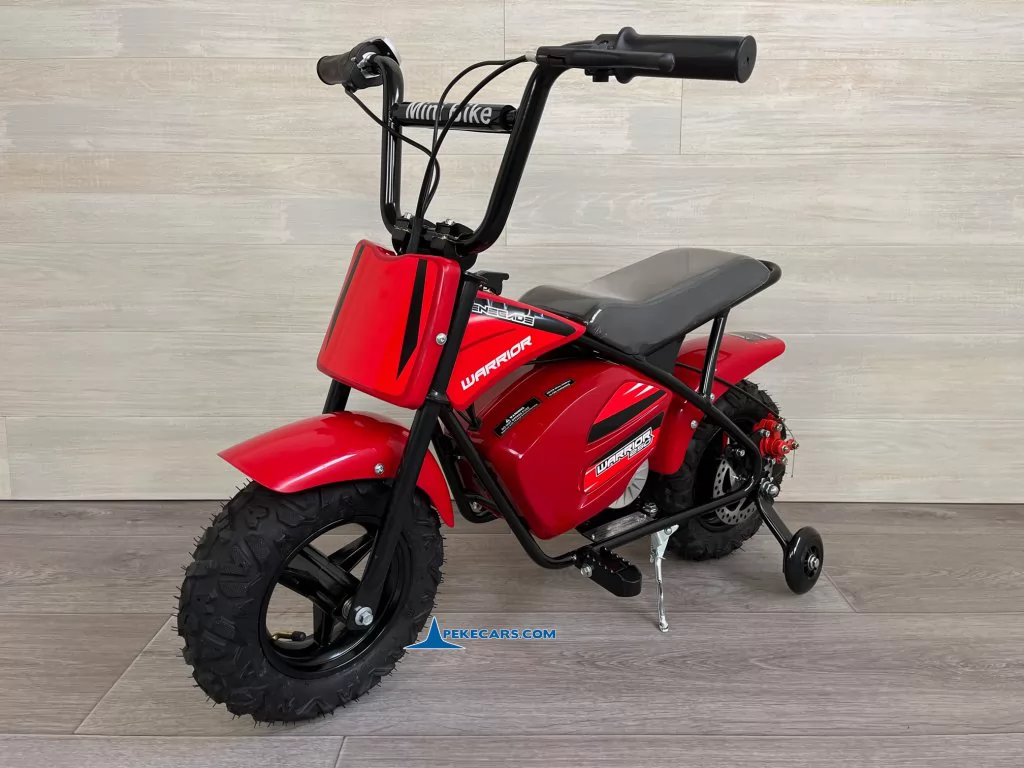 Moto eléctrica para niños Pekecars 24V 250W Roja perspectiva