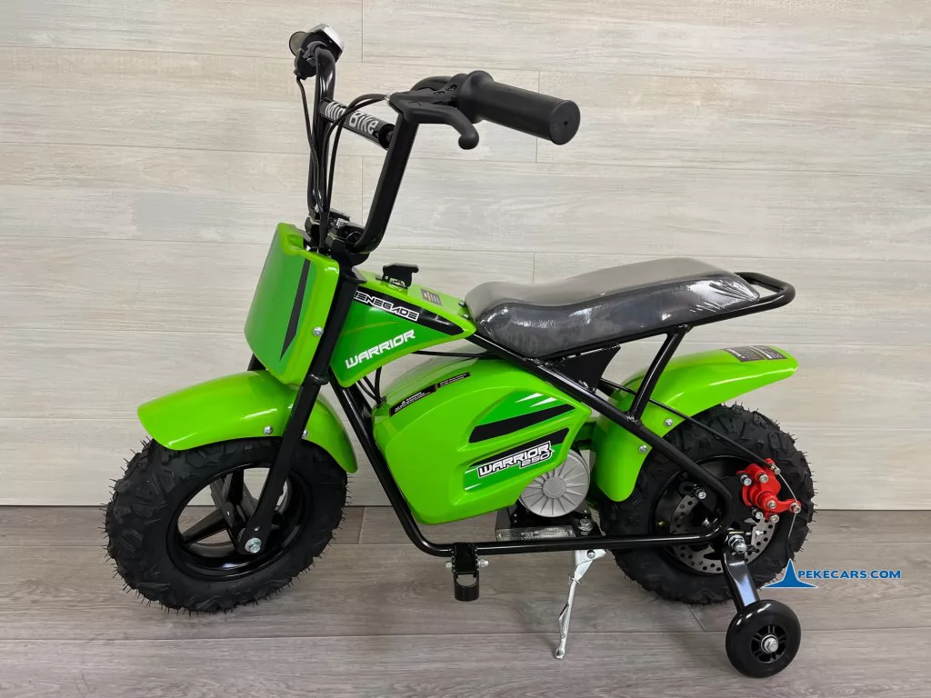 Moto eléctrica para niños Pekecars 24V 250W Verde lateral