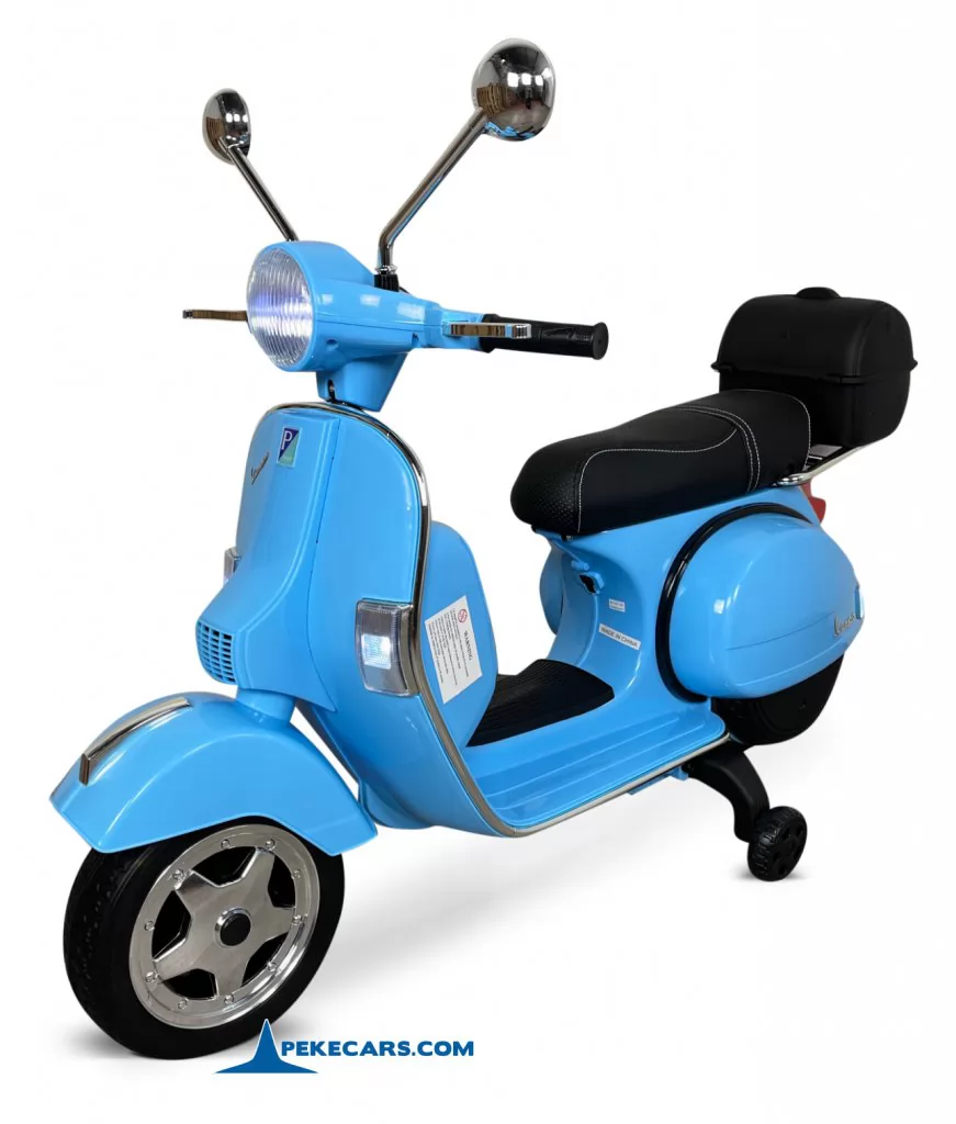 Moto electrica para niños Vespa Clasica Piaggio 12V Azul vista principal
