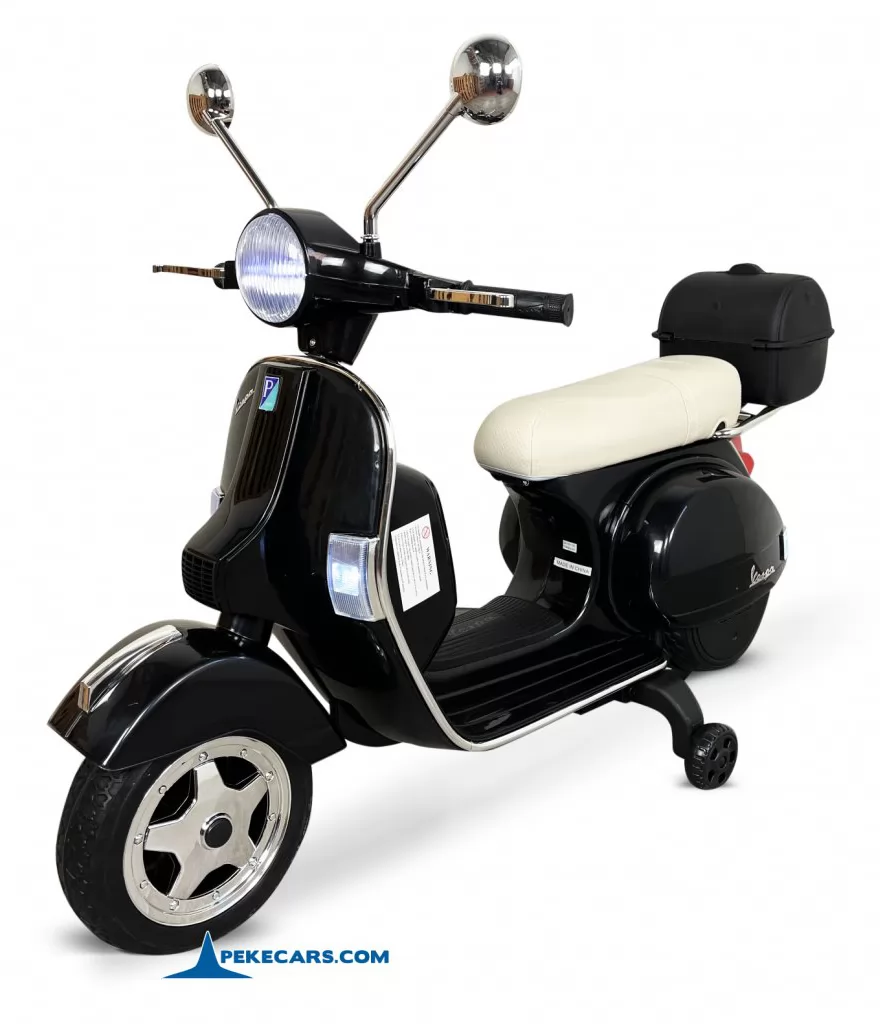 Moto electrica para niños Vespa Clasica Piaggio 12V Negra vista principal