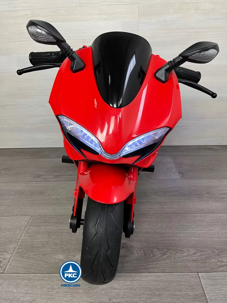 Moto de carreras estilo Ducati 24V Roja frontal