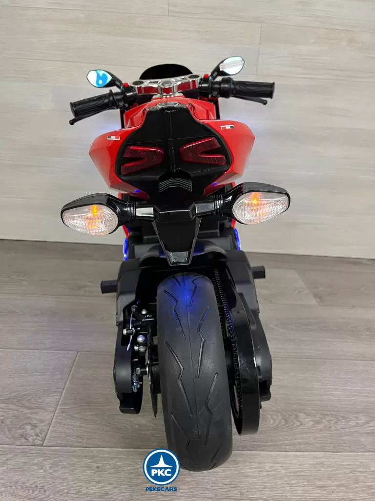 Moto de carreras estilo Ducati 24V Roja parte trasera