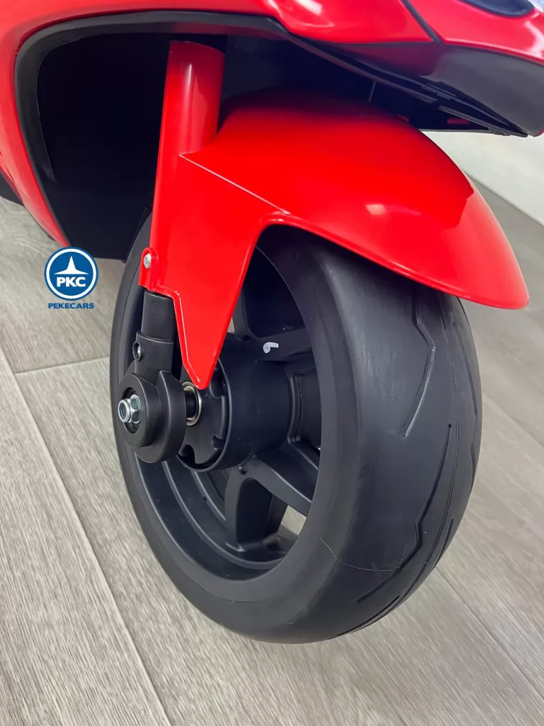 Moto de carreras estilo Ducati 24V Roja rueda