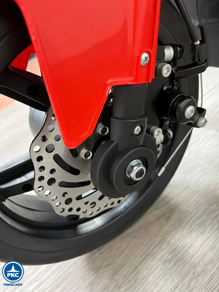 Moto de carreras estilo Ducati 24V Roja eje