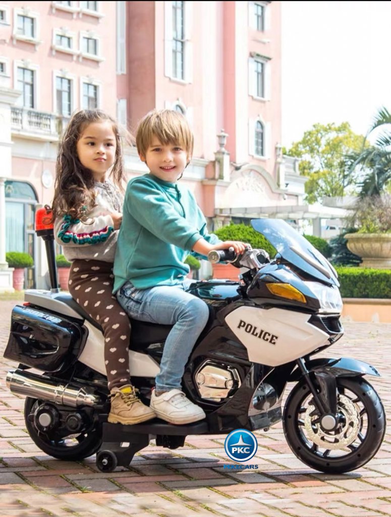 Moto electrica de policia 2 plazas blanca