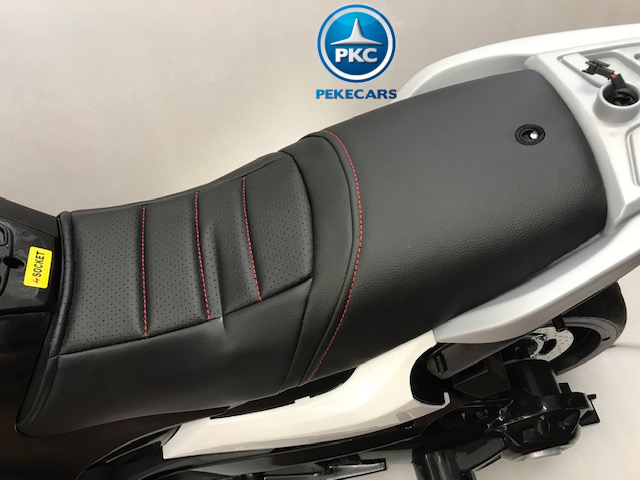 Moto electrica de policia 2 plazas blanca asiento