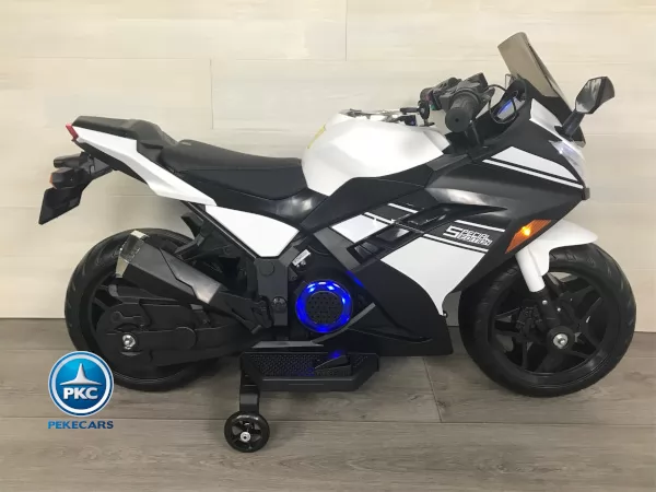 Moto de carreras blanca special edition