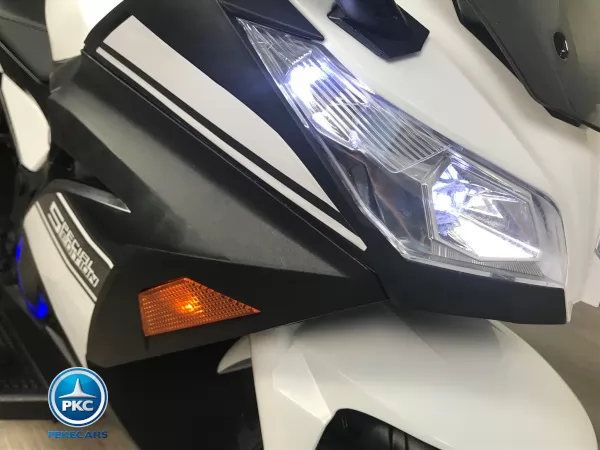 Moto de carreras blanca special edition