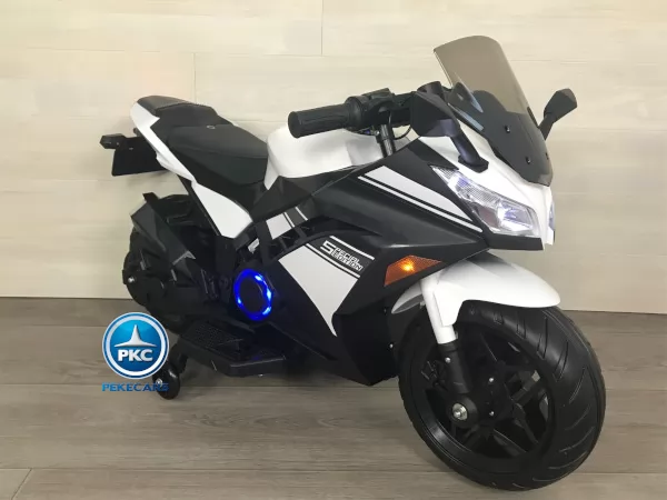 Moto de carreras blanca special edition