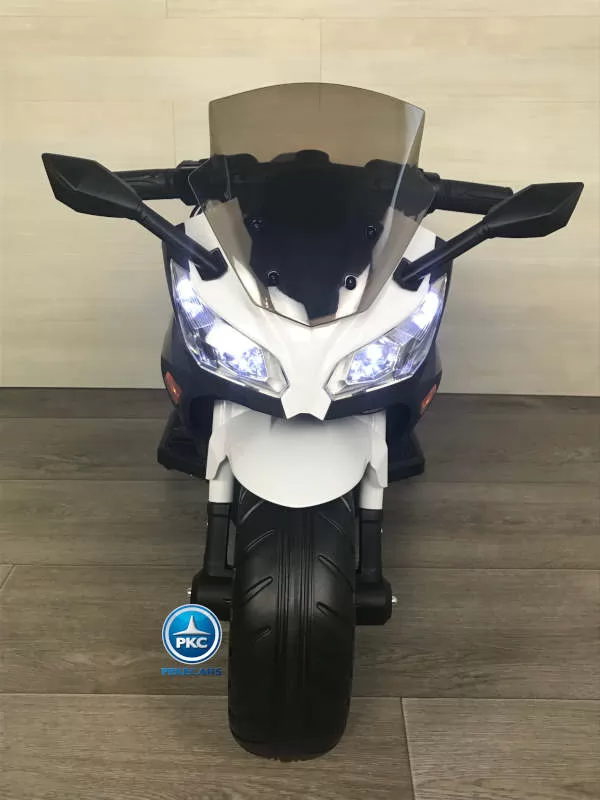 Moto de carreras blanca special edition