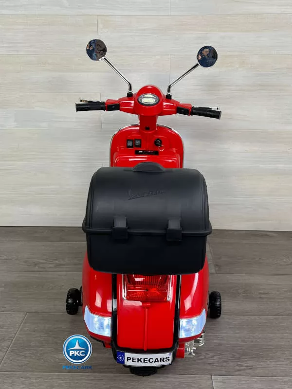 Moto electrica para niños Vespa Clasica Piaggio 12V Roja vista trasera