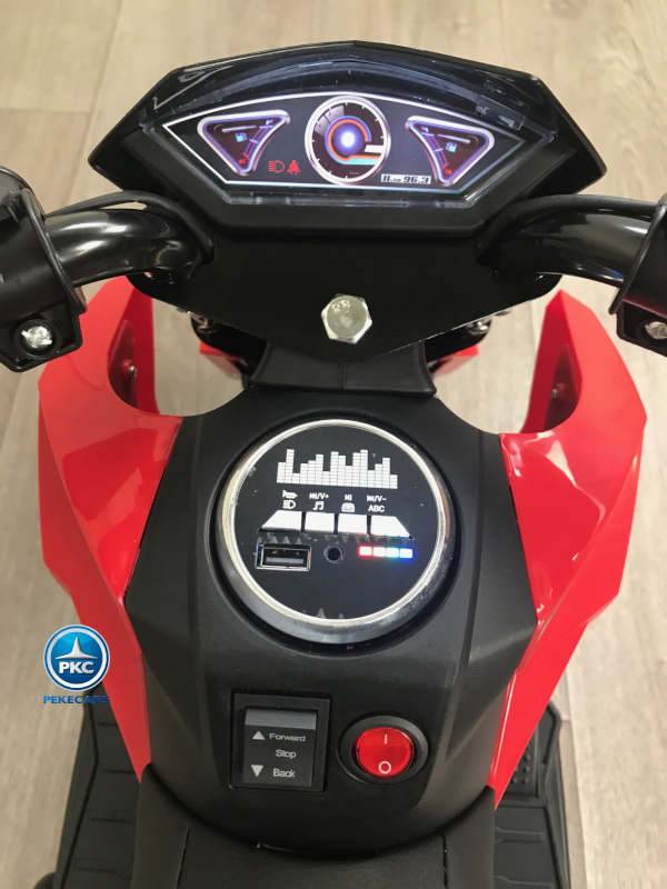 Moto Turbón 12V Roja vista manillar