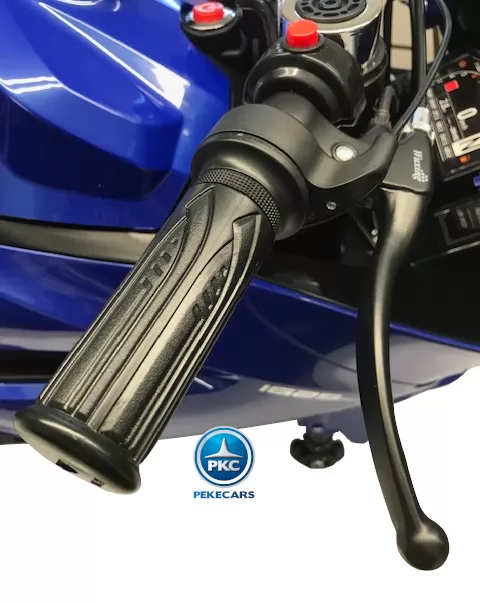 Moto de carreras estilo Ducati 24V Azul manillar