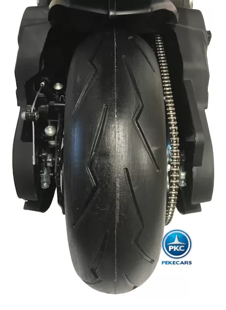 Moto de carreras estilo Ducati 24V Azul ruedas de caucho