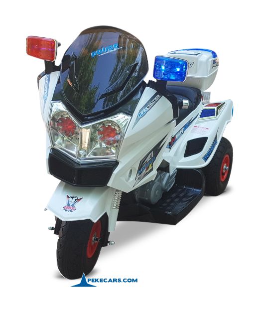 Moto electrica infantil de policia 12V Blanca