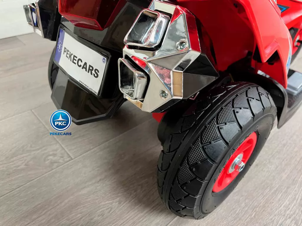 Moto electrica infantil de policia 12V Roja vista trasera