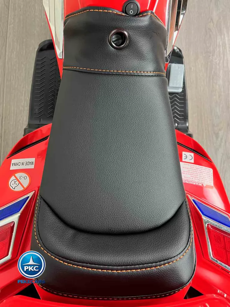Moto electrica infantil de policia 12V Roja vista asiento
