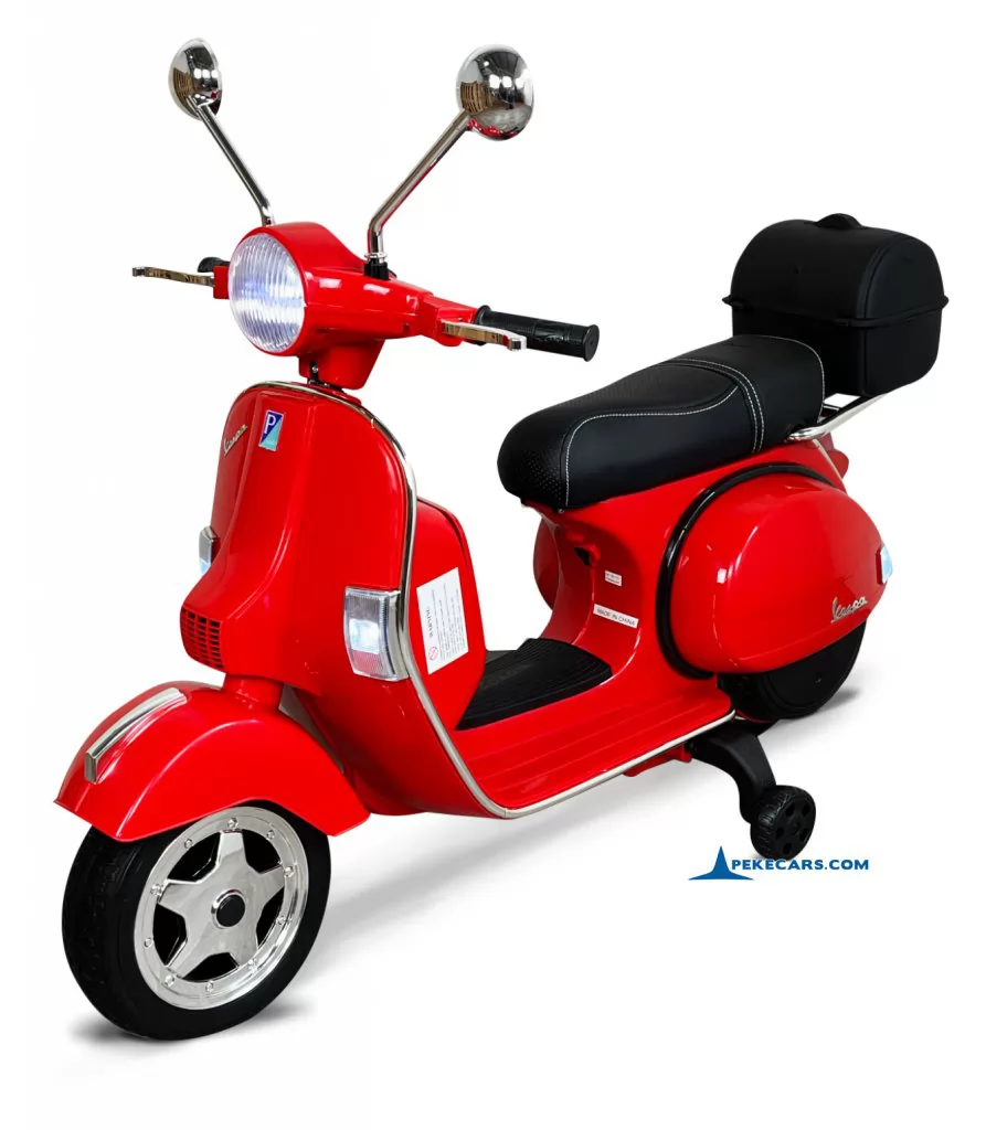 Moto electrica para niños Vespa Clasica Piaggio 12V Roja vista principal