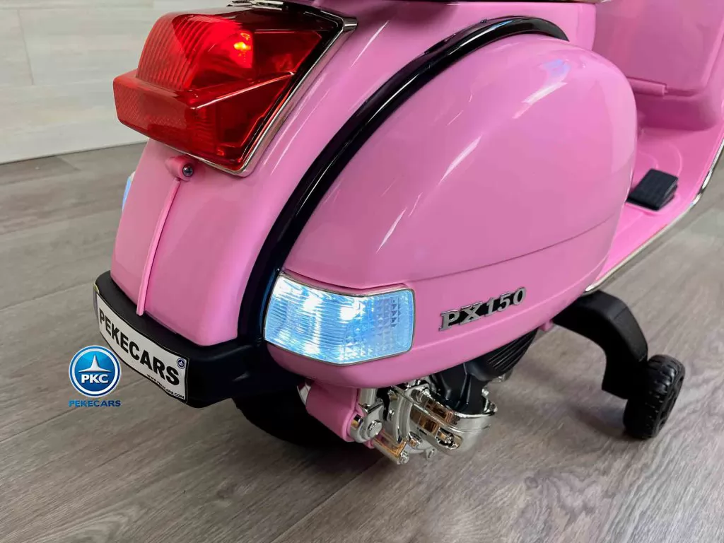 Moto electrica para niños Vespa Clasica Piaggio 12V Negra vista faro trasera