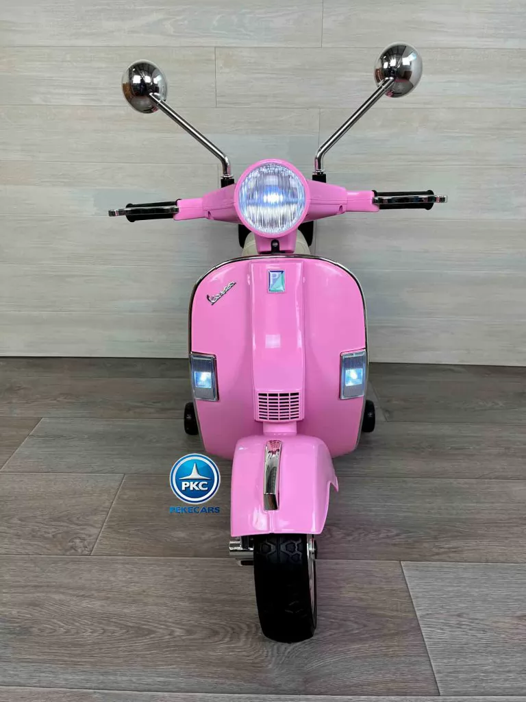 Moto electrica para niños Vespa Clasica Piaggio 12V Negra vista de frente