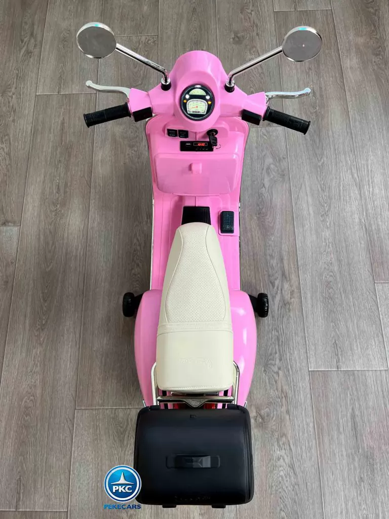 Moto electrica para niños Vespa Clasica Piaggio 12V Negra vista desde arriba