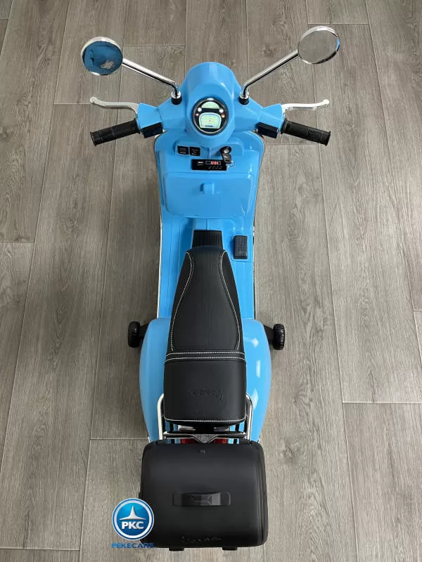 Moto electrica para niños Vespa Clasica Piaggio 12V Azul vista desde arriba